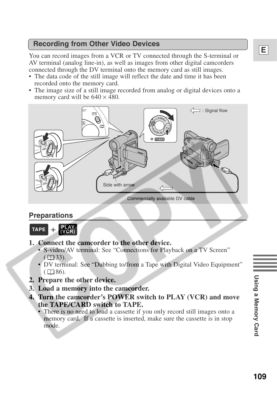 109 e | Canon ELURA 50 User Manual | Page 109 / 174