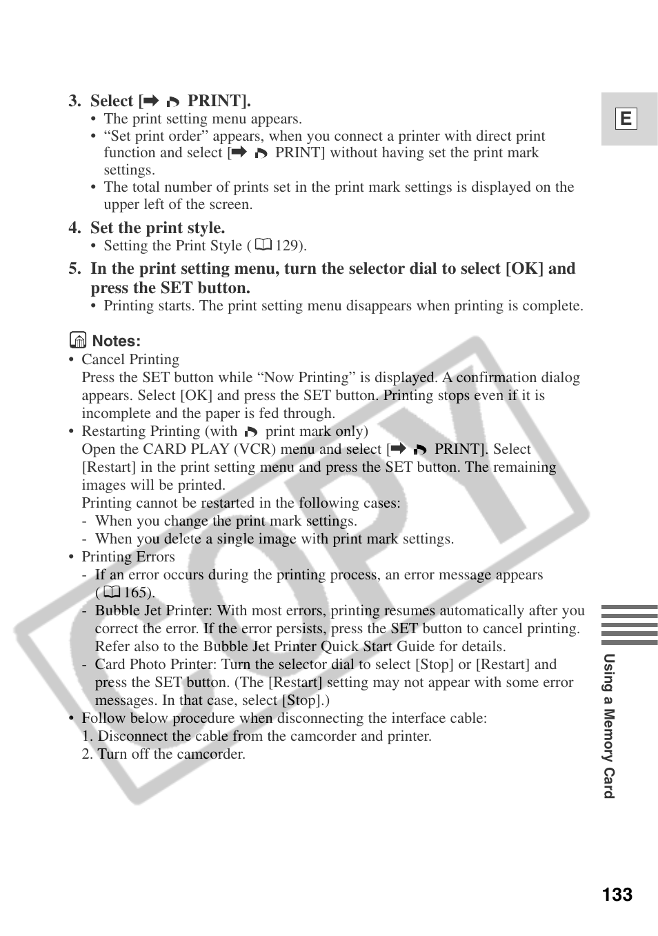 133 e | Canon ELURA 50 User Manual | Page 133 / 174