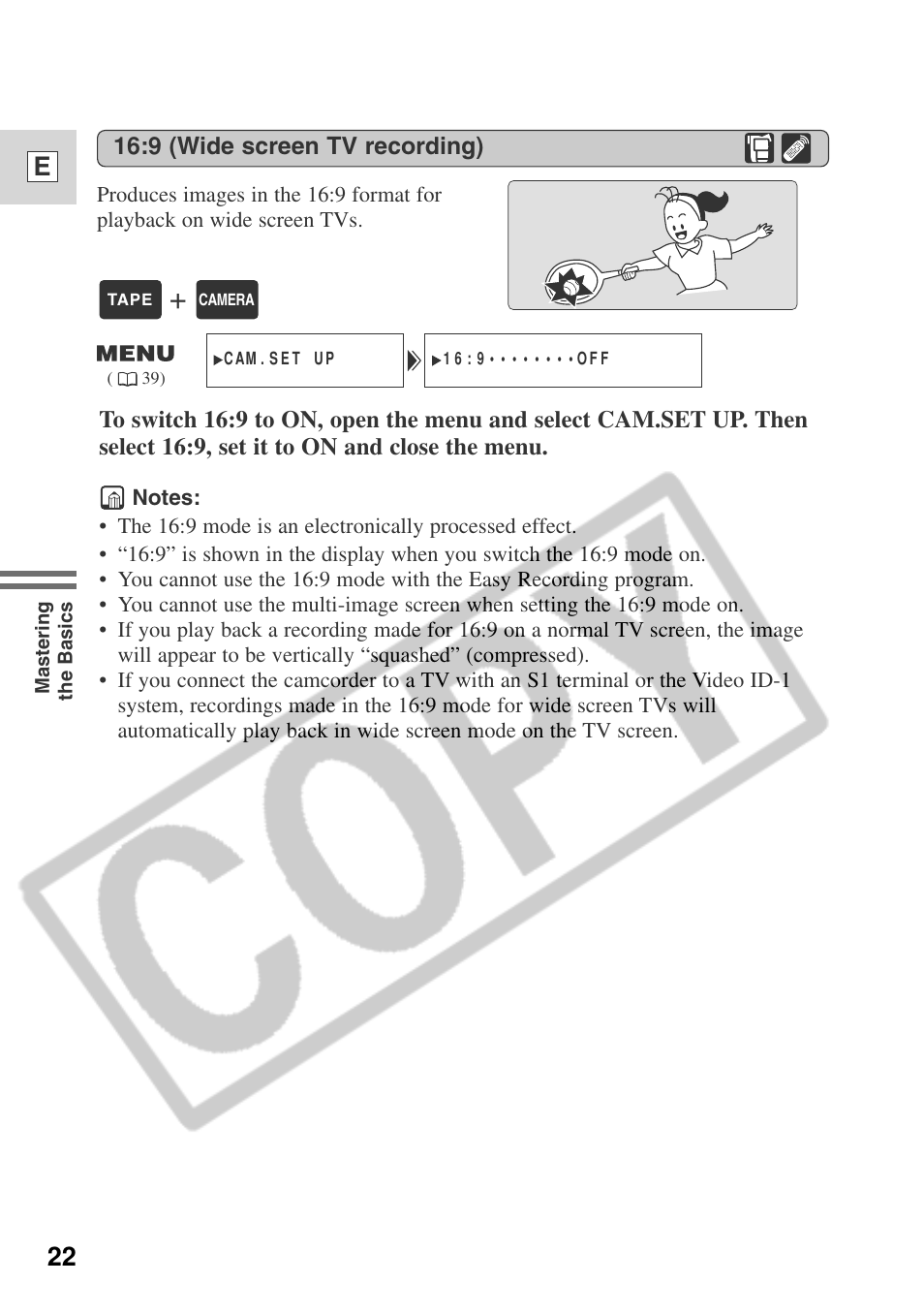 22 e | Canon ELURA 50 User Manual | Page 22 / 174