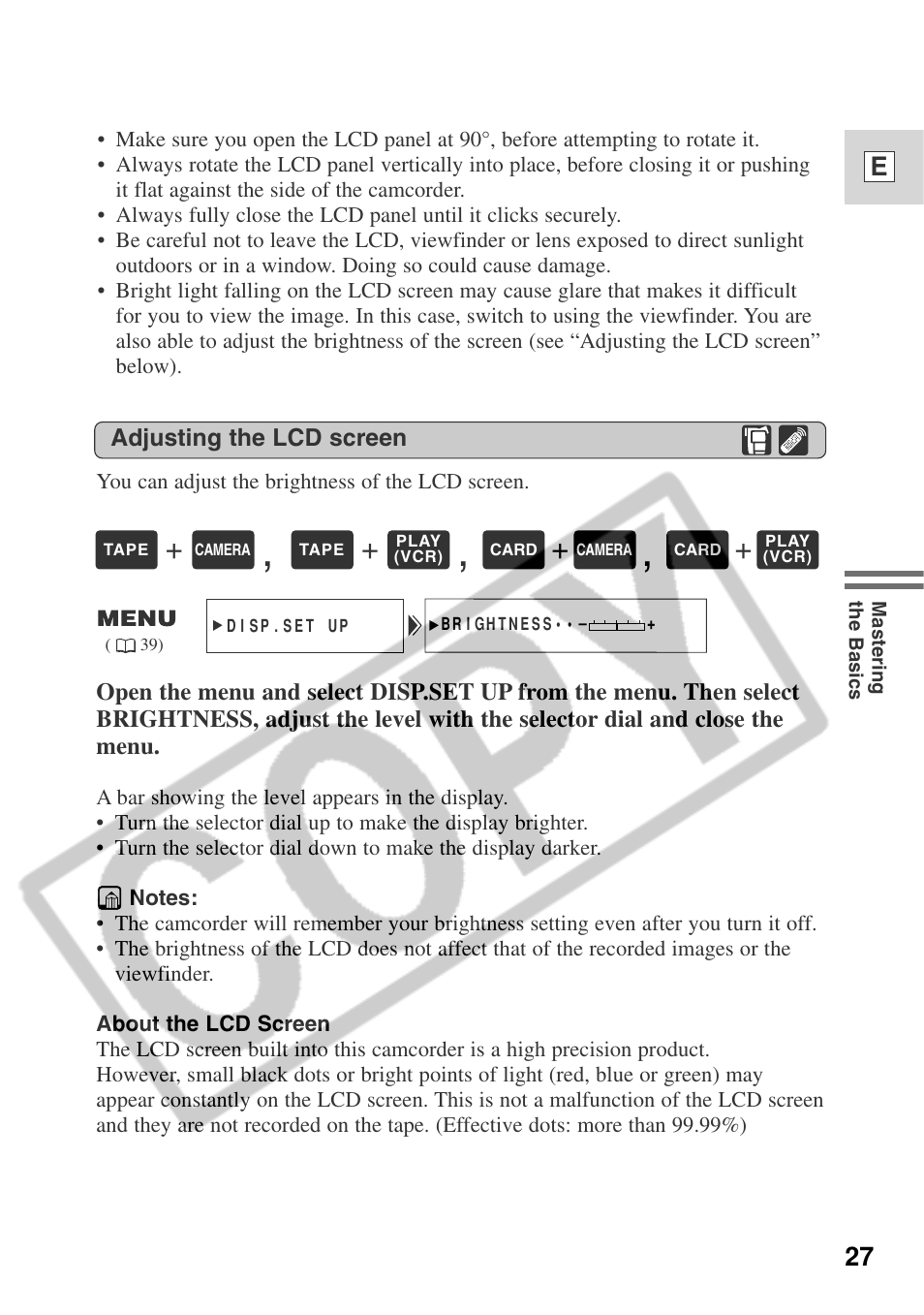 27 e | Canon ELURA 50 User Manual | Page 27 / 174