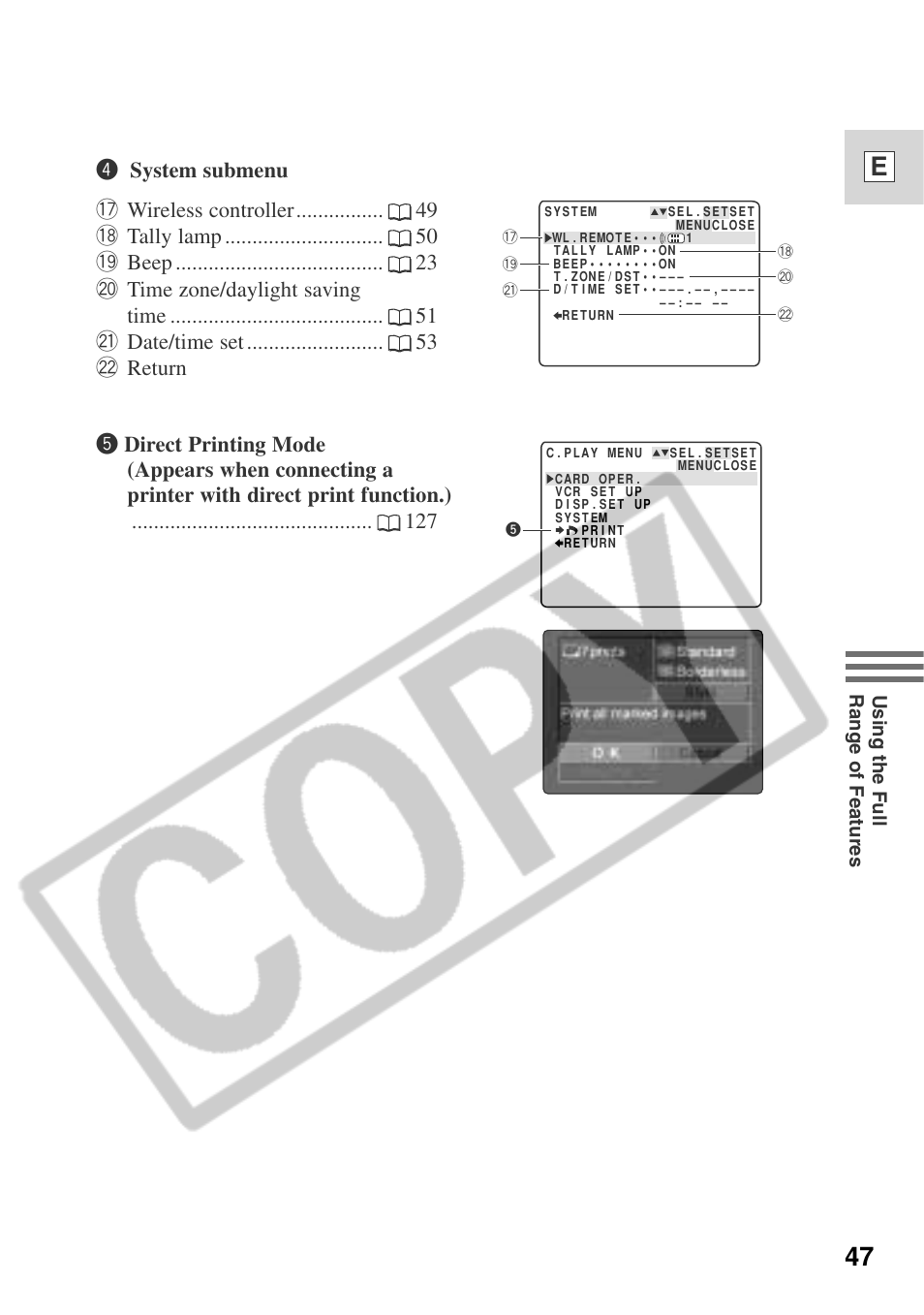 47 e | Canon ELURA 50 User Manual | Page 47 / 174