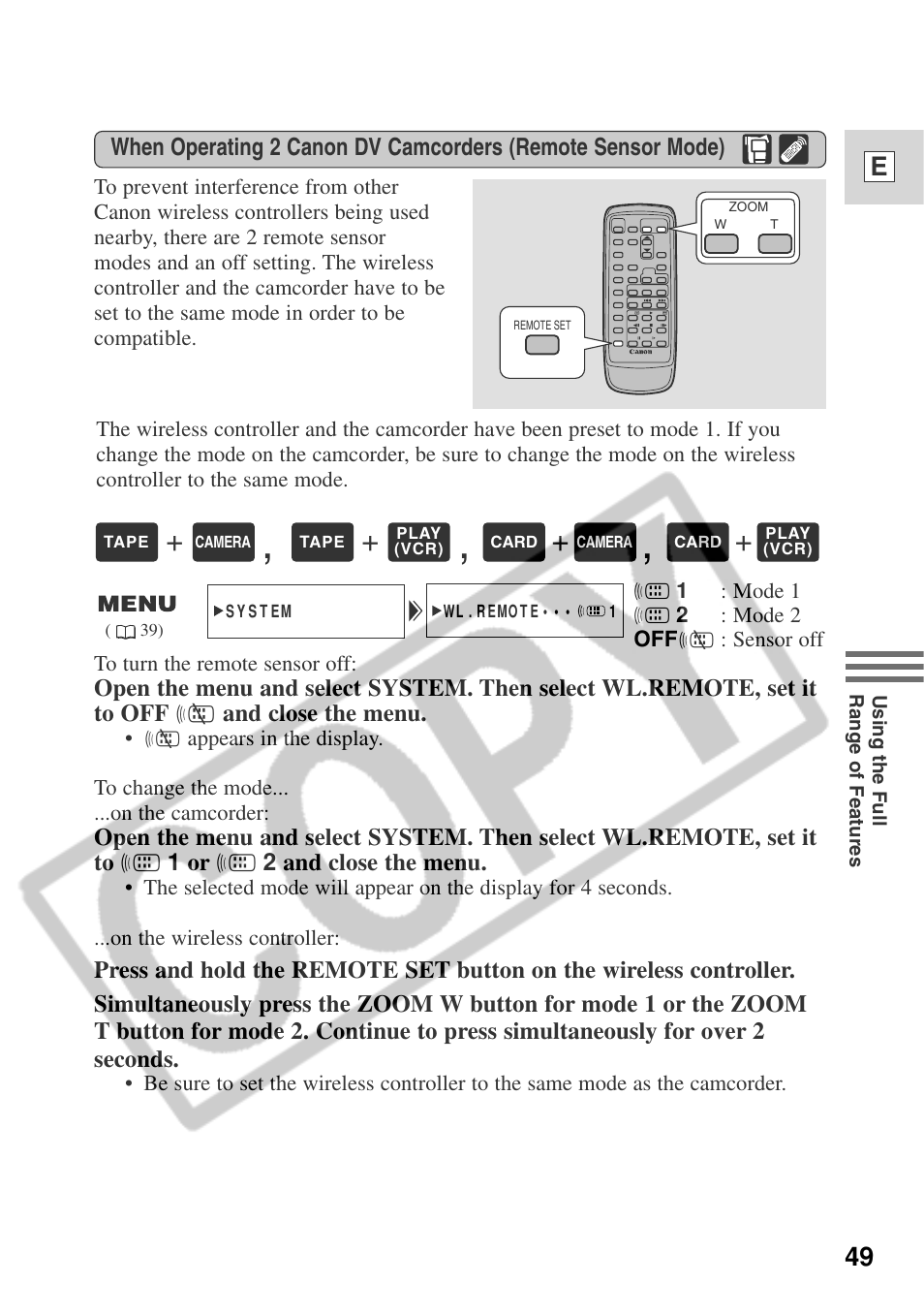 49 e | Canon ELURA 50 User Manual | Page 49 / 174