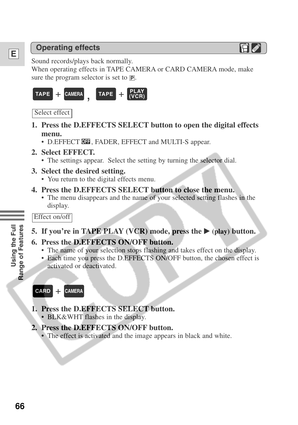 66 e | Canon ELURA 50 User Manual | Page 66 / 174