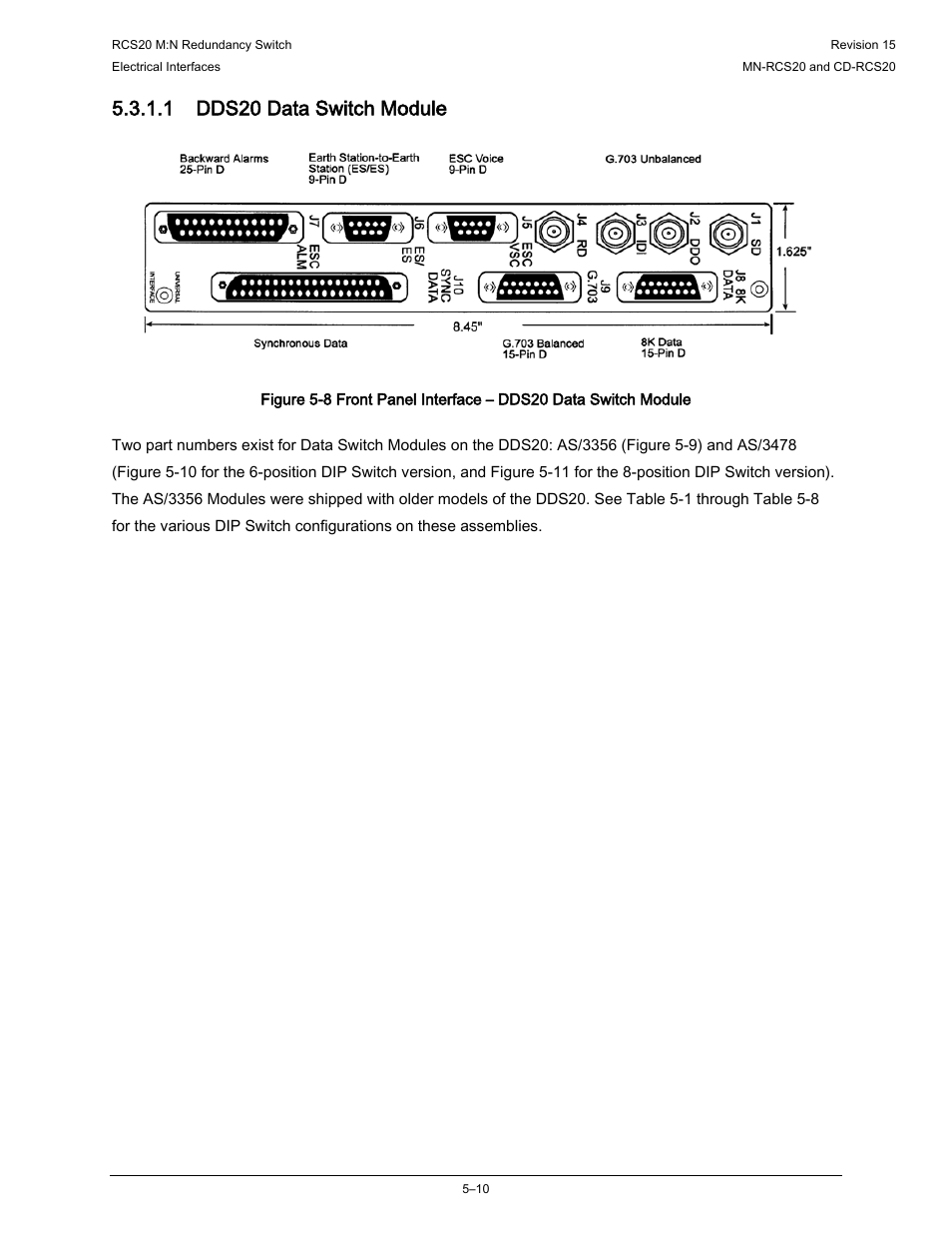 1 dds20 data switch module | Comtech EF Data RCS20 User Manual | Page 110 / 202