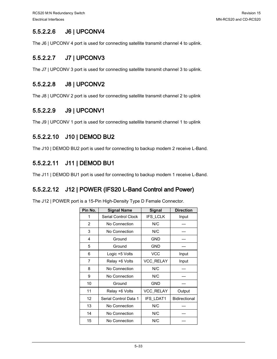 6 j6 | upconv4, 7 j7 | upconv3, 8 j8 | upconv2 | 9 j9 | upconv1 | Comtech EF Data RCS20 User Manual | Page 133 / 202