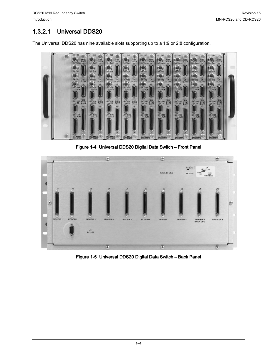 1 universal dds20 | Comtech EF Data RCS20 User Manual | Page 18 / 202