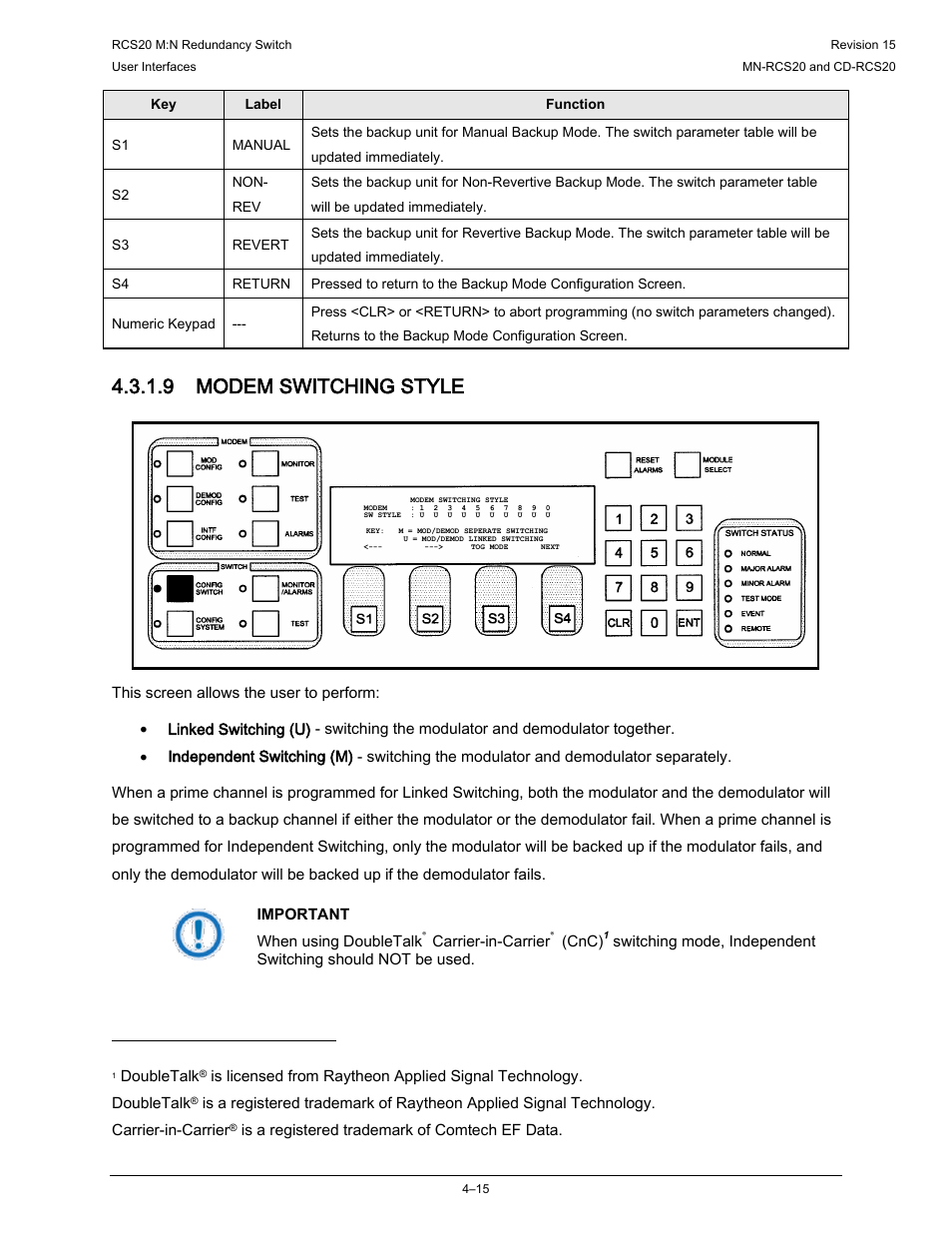 9 modem switching style | Comtech EF Data RCS20 User Manual | Page 49 / 202