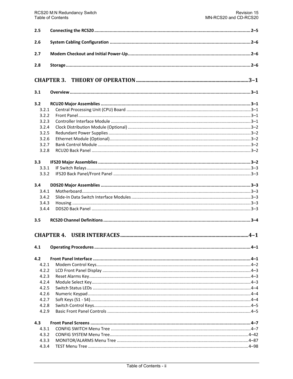 Comtech EF Data RCS20 User Manual | Page 6 / 202