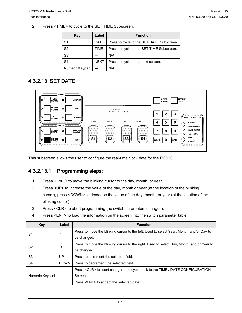 13 set date, 1 programming steps | Comtech EF Data RCS20 User Manual | Page 75 / 202