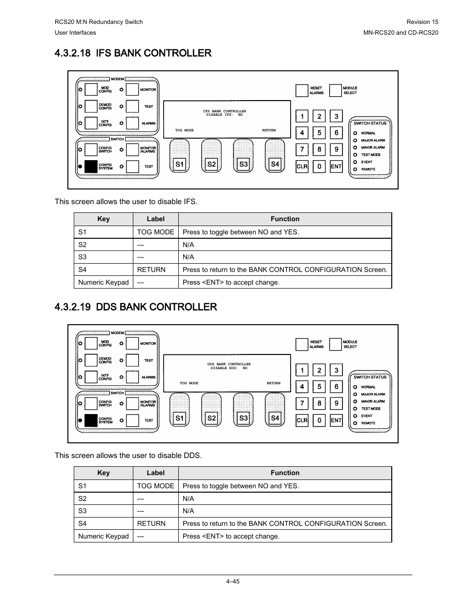 18 ifs bank controller, 19 dds bank controller | Comtech EF Data RCS20 User Manual | Page 79 / 202