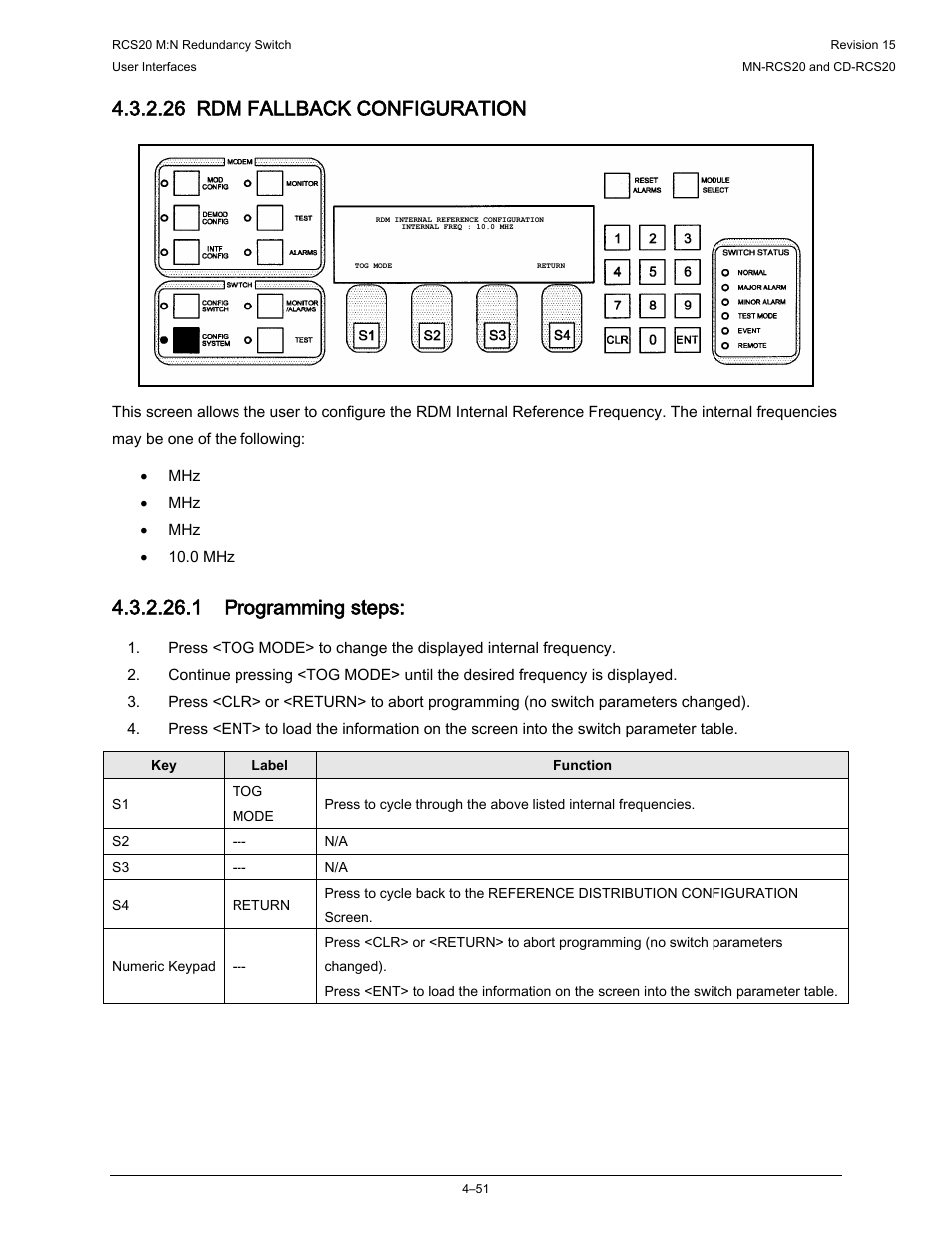 26 rdm fallback configuration, 1 programming steps | Comtech EF Data RCS20 User Manual | Page 85 / 202