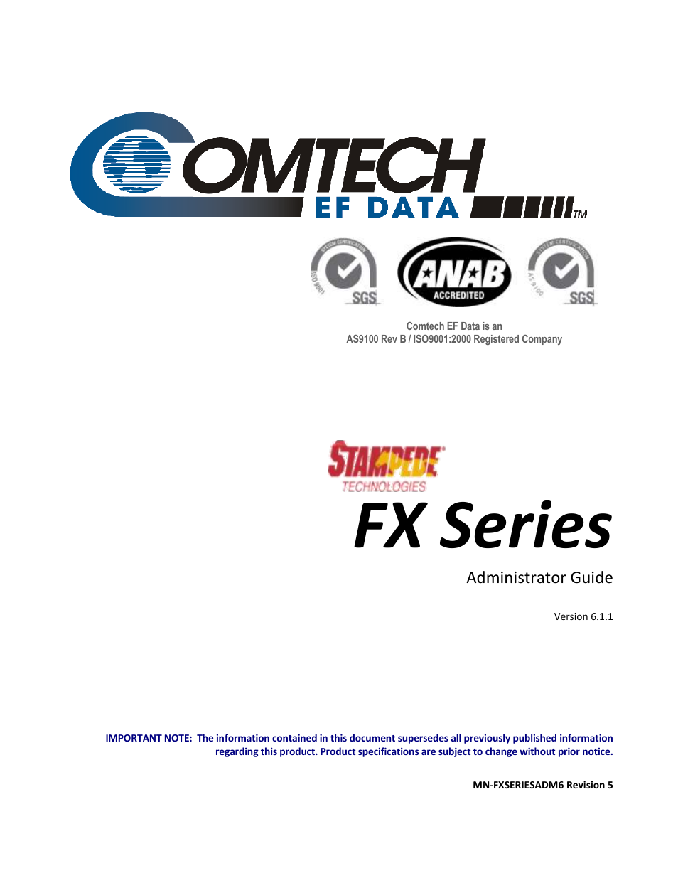 Comtech EF Data FX Series Administrator Guide User Manual | 151 pages