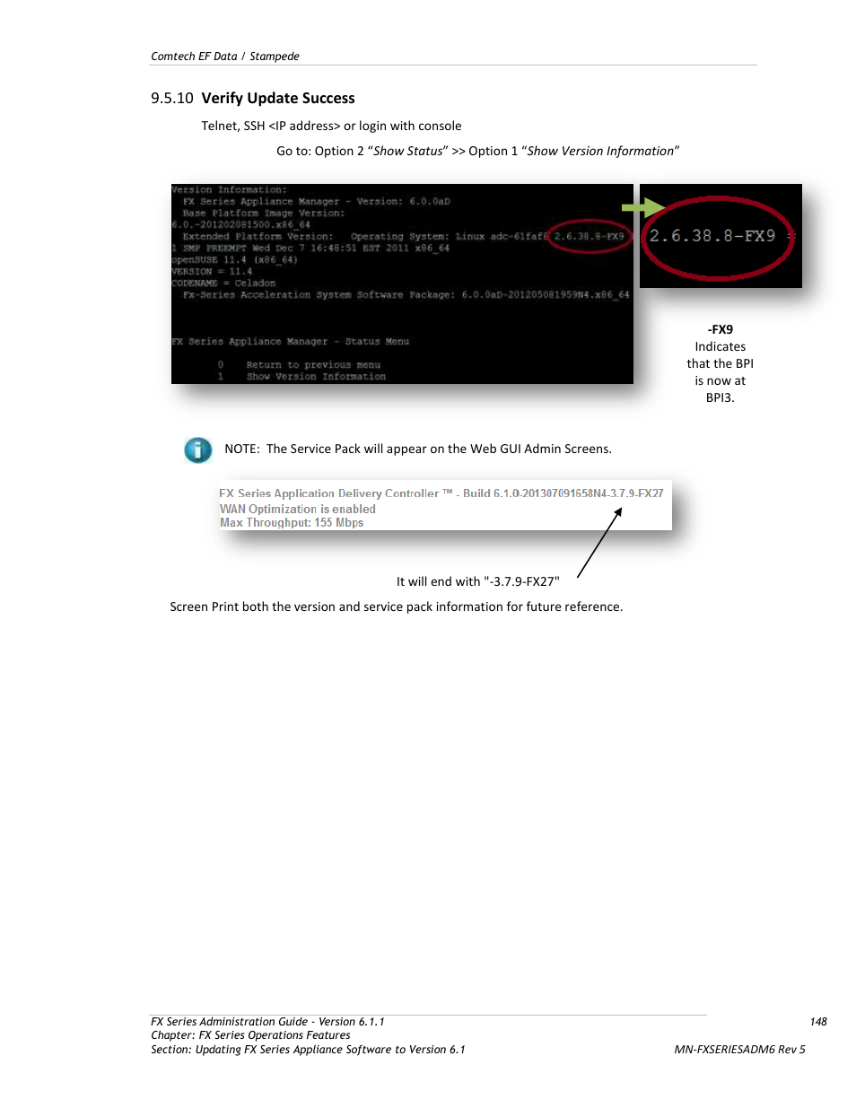 Verify update success, 10 verify update success | Comtech EF Data FX Series Administrator Guide User Manual | Page 148 / 151