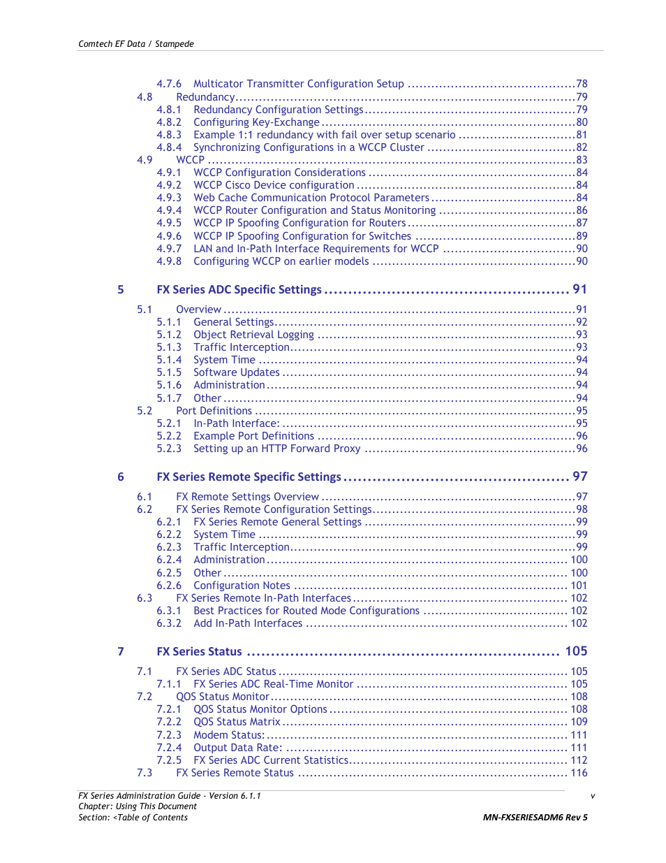Comtech EF Data FX Series Administrator Guide User Manual | Page 5 / 151