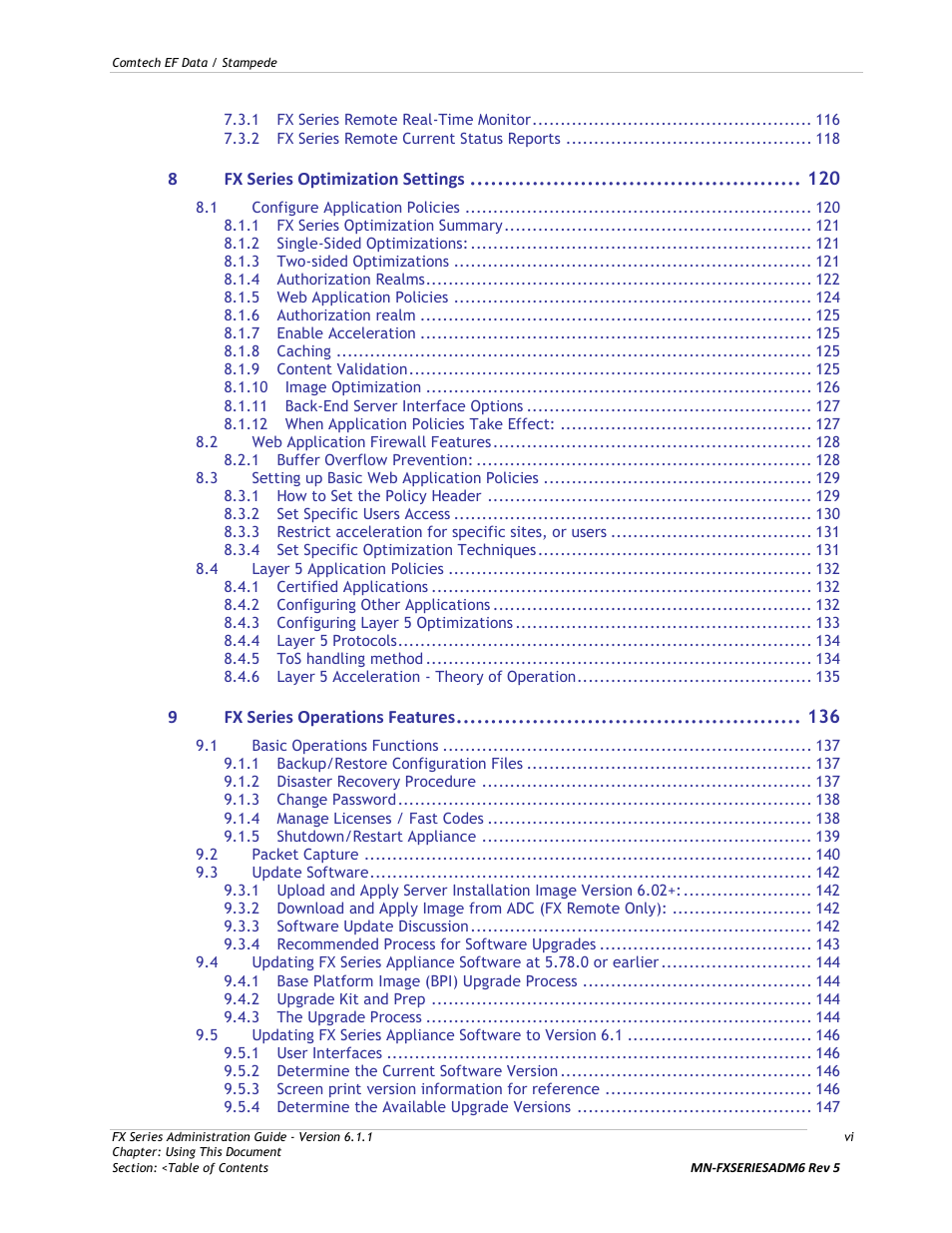 Comtech EF Data FX Series Administrator Guide User Manual | Page 6 / 151