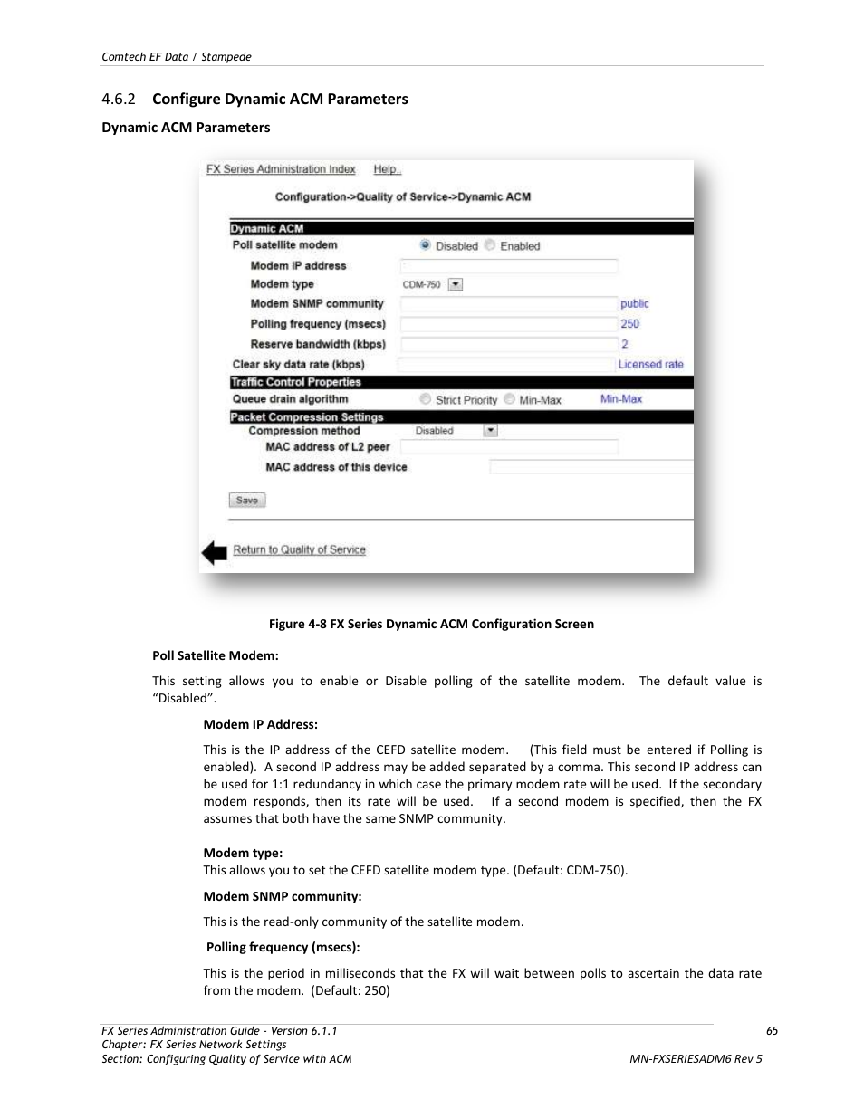 Configure dynamic acm parameters, 2 configure dynamic acm parameters | Comtech EF Data FX Series Administrator Guide User Manual | Page 65 / 151