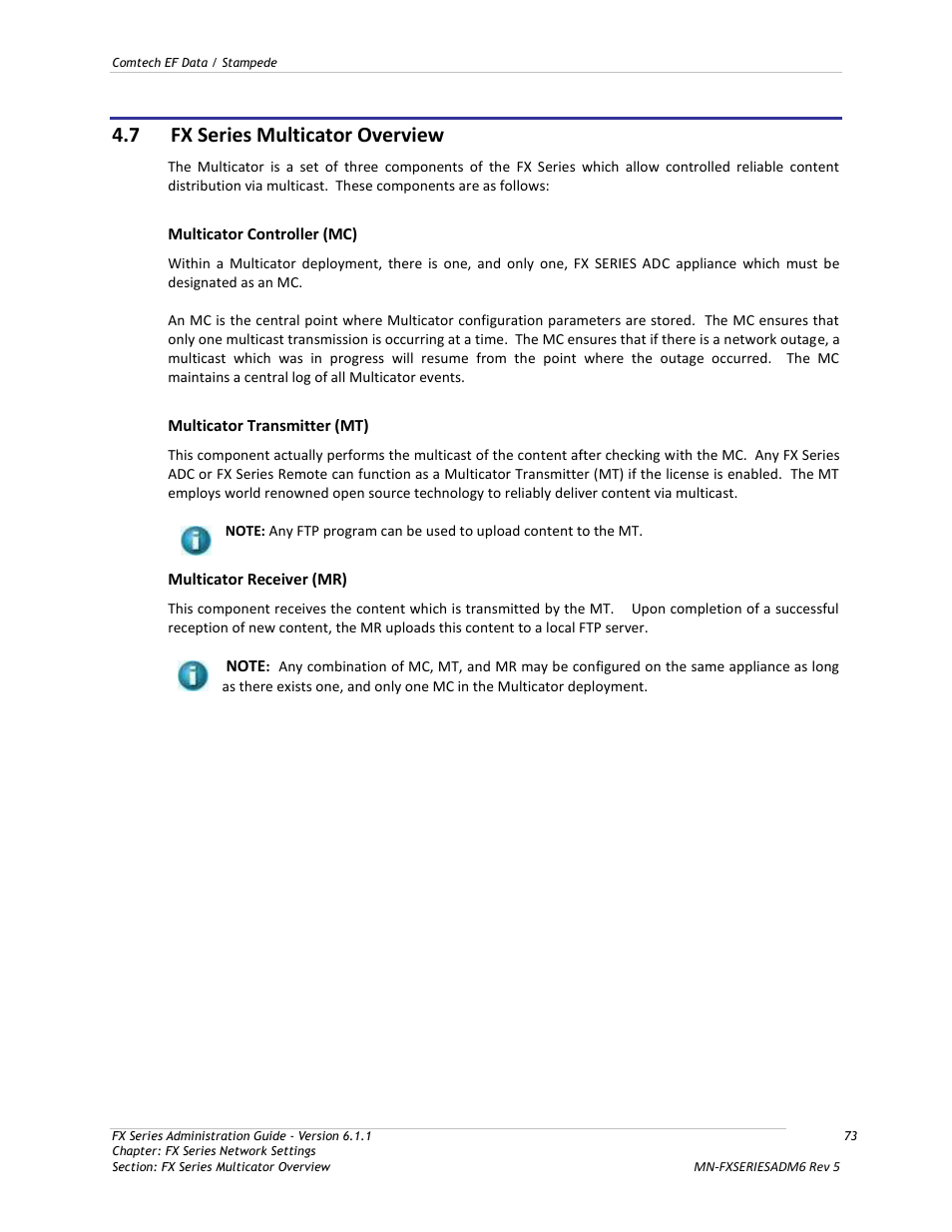 Fx series multicator overview, 7 fx series multicator overview | Comtech EF Data FX Series Administrator Guide User Manual | Page 73 / 151