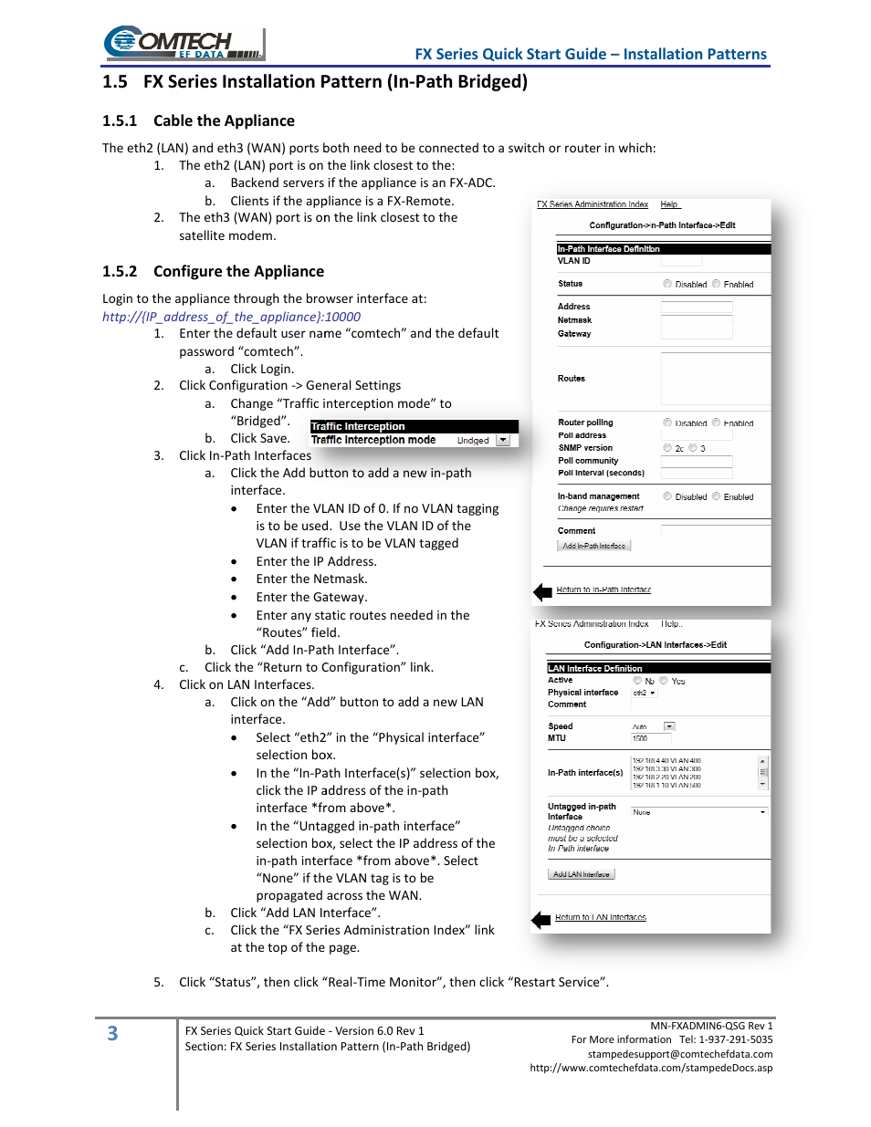 5 fx series installation pattern (in, Fx series installation pattern (in-path bridged) | Comtech EF Data FX Series Quick Start Guide User Manual | Page 3 / 6