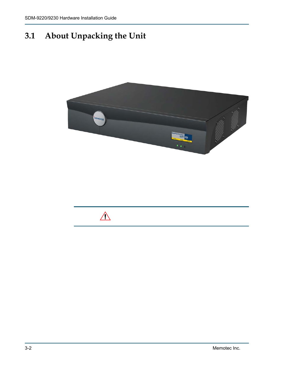 1 about unpacking the unit, 1 selecting a location, 2 size requirements | About unpacking the unit -2, Selecting a location -2, Size requirements -2, Front view of the sdm-9220/9230 -2 | Comtech EF Data SDM-9220 User Manual | Page 38 / 144