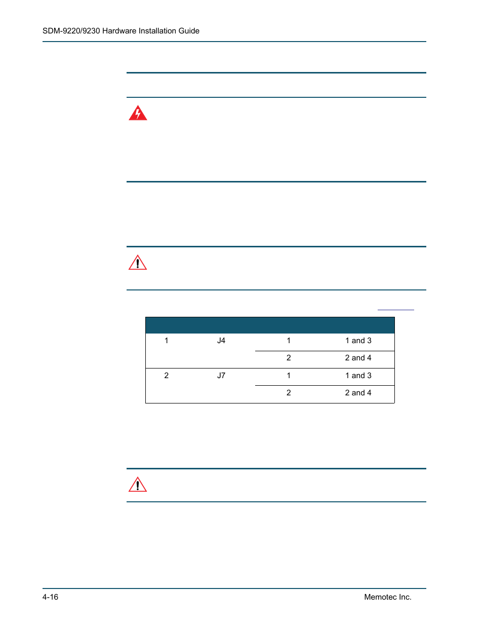 Jumper installation parameters -16 | Comtech EF Data SDM-9220 User Manual | Page 58 / 144