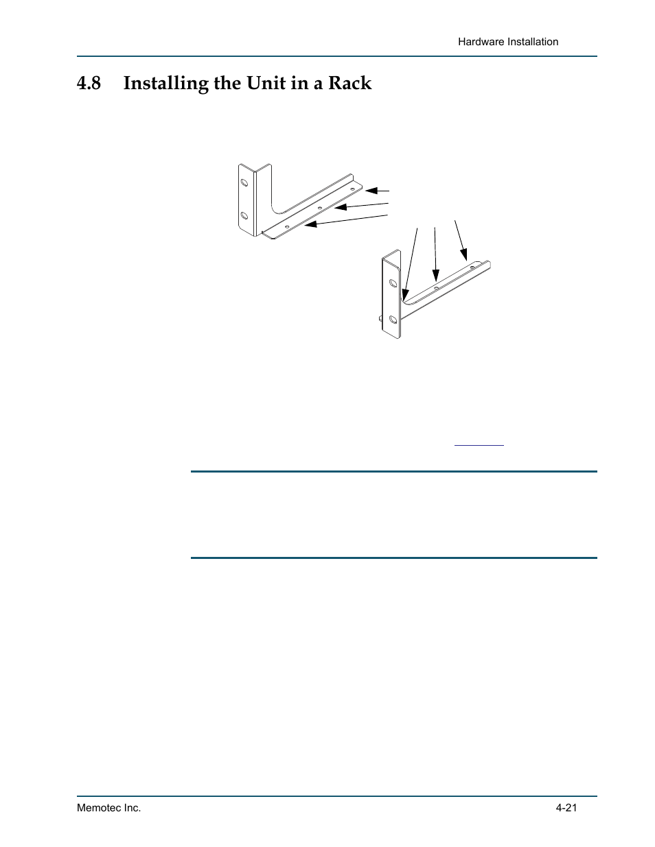 8 installing the unit in a rack, Installing the unit in a rack -21, Rackmount brackets -21 | Optional) installing the unit in a rack | Comtech EF Data SDM-9220 User Manual | Page 63 / 144