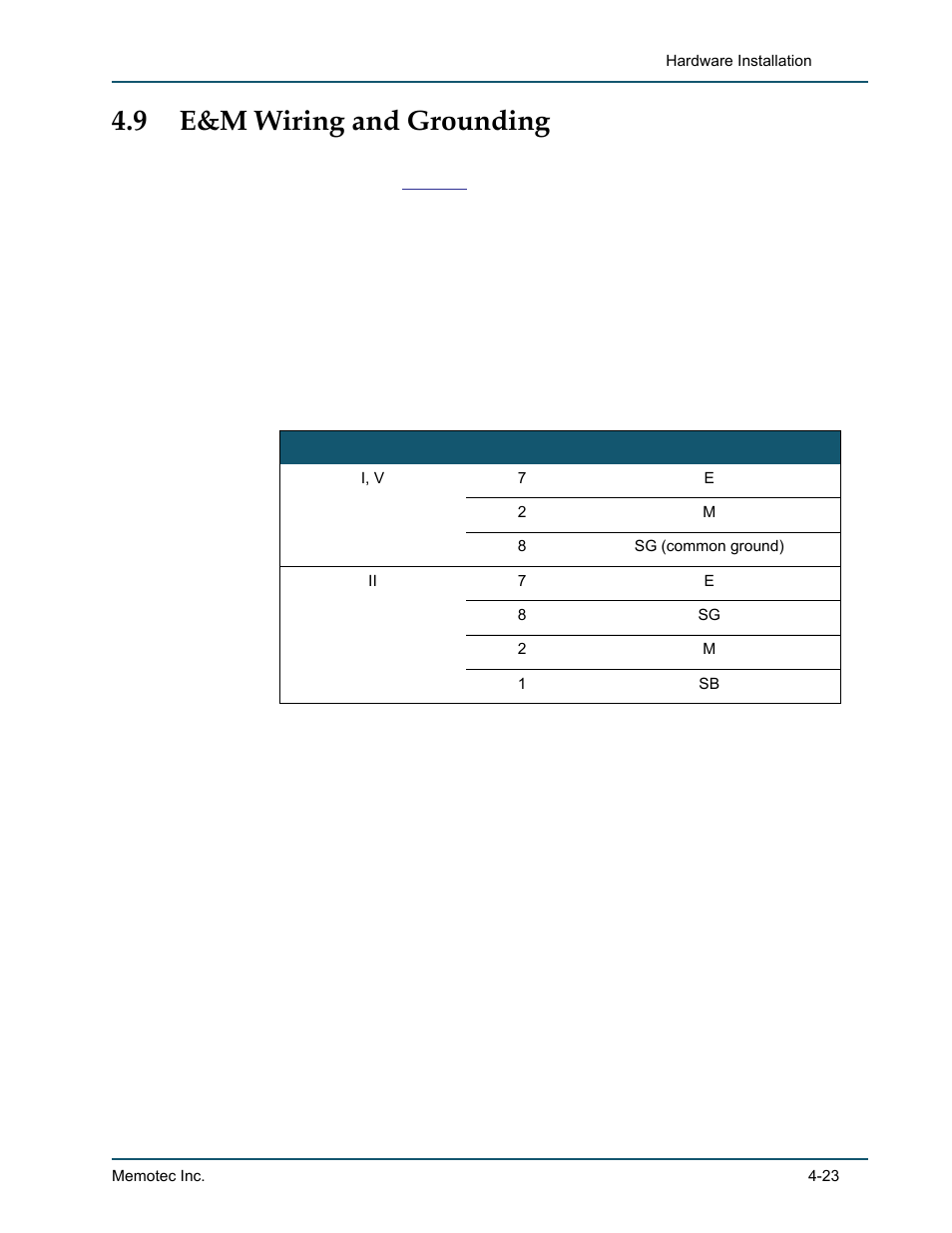 9 e&m wiring and grounding, E&m wiring and grounding -23, E&m wiring -23 | E&m wiring and grounding procedures, E&m wiring and grounding” on | Comtech EF Data SDM-9220 User Manual | Page 65 / 144