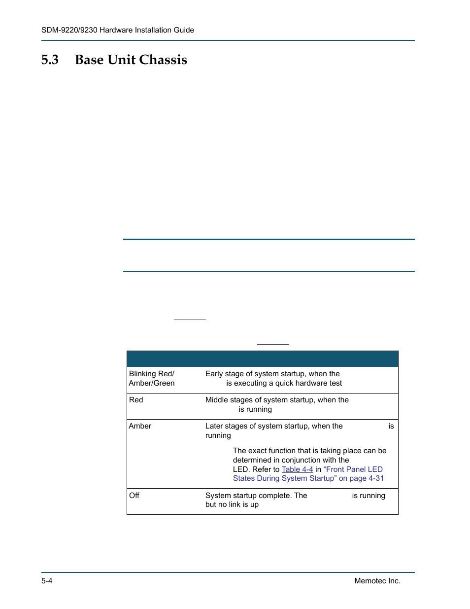 3 base unit chassis, 1 physical dimensions, 2 system status leds | Base unit chassis -4, Physical dimensions -4, System status leds -4, Status led states -4 | Comtech EF Data SDM-9220 User Manual | Page 82 / 144