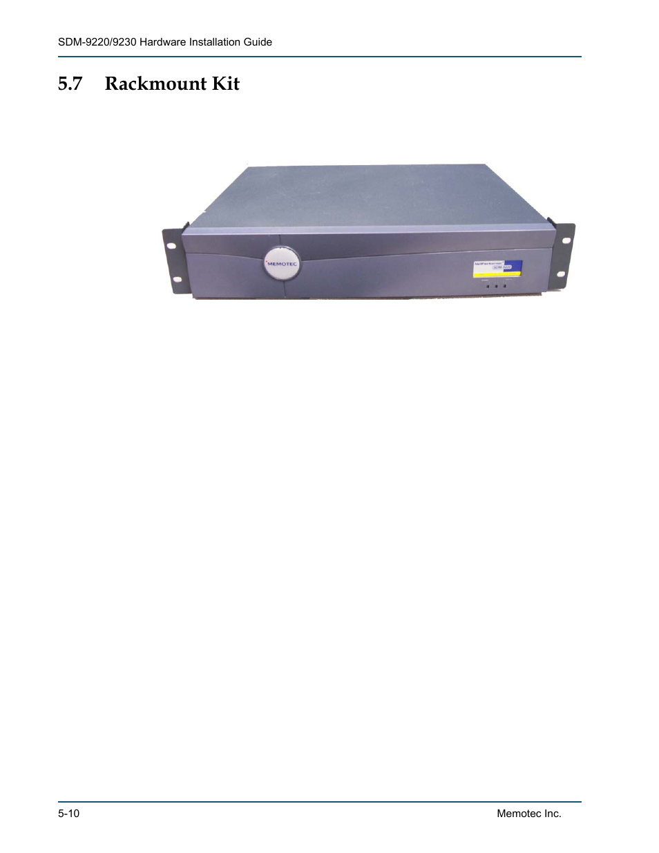 7 rackmount kit, Rackmount kit -10, Figure 5-2 | Comtech EF Data SDM-9220 User Manual | Page 88 / 144