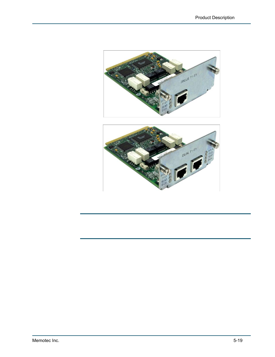 The single port t1/e1 interface card (top) -19, The dual port t1/e1 interface card (bottom) -19 | Comtech EF Data SDM-9220 User Manual | Page 97 / 144