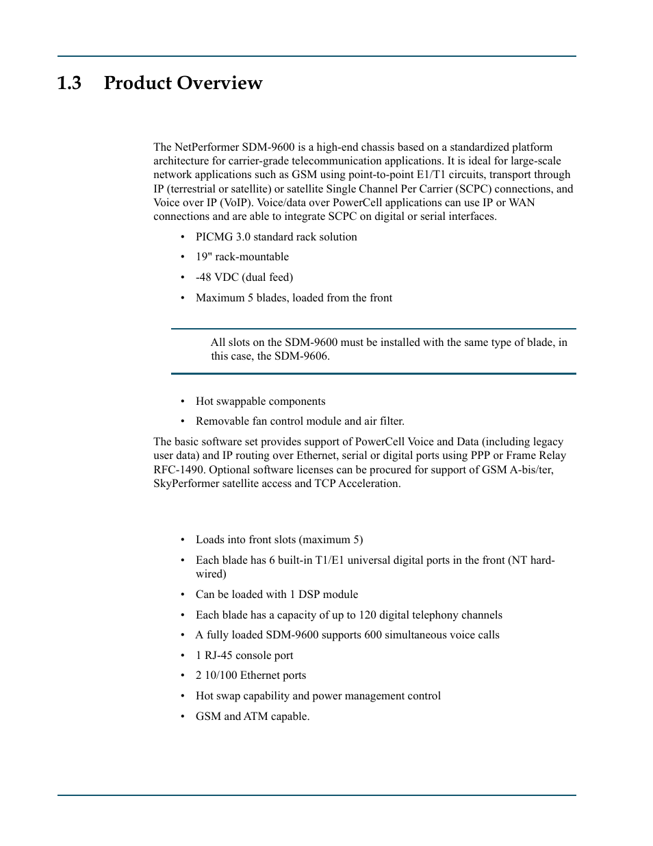 3 product overview, 1 sdm-9600 chassis, 2 sdm-9606 blade | Product overview -4, Sdm-9600 chassis -4, Sdm-9606 blade -4 | Comtech EF Data SDM-9600 User Manual | Page 14 / 94