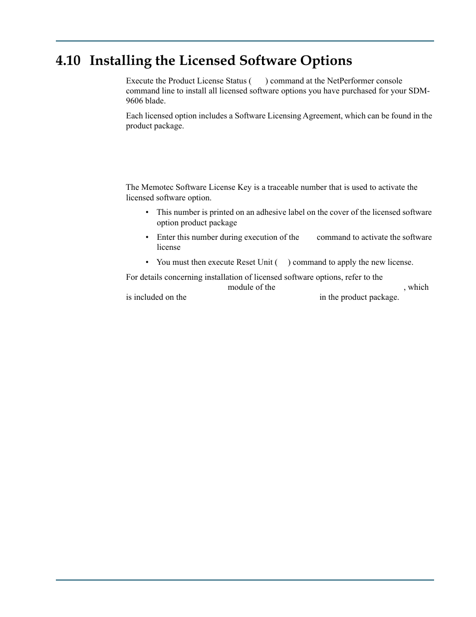 10 installing the licensed software options, 1 software license key, Installing the licensed software options -21 | Software license key -21, Installing the licensed software options, Installing the licensed software | Comtech EF Data SDM-9600 User Manual | Page 59 / 94