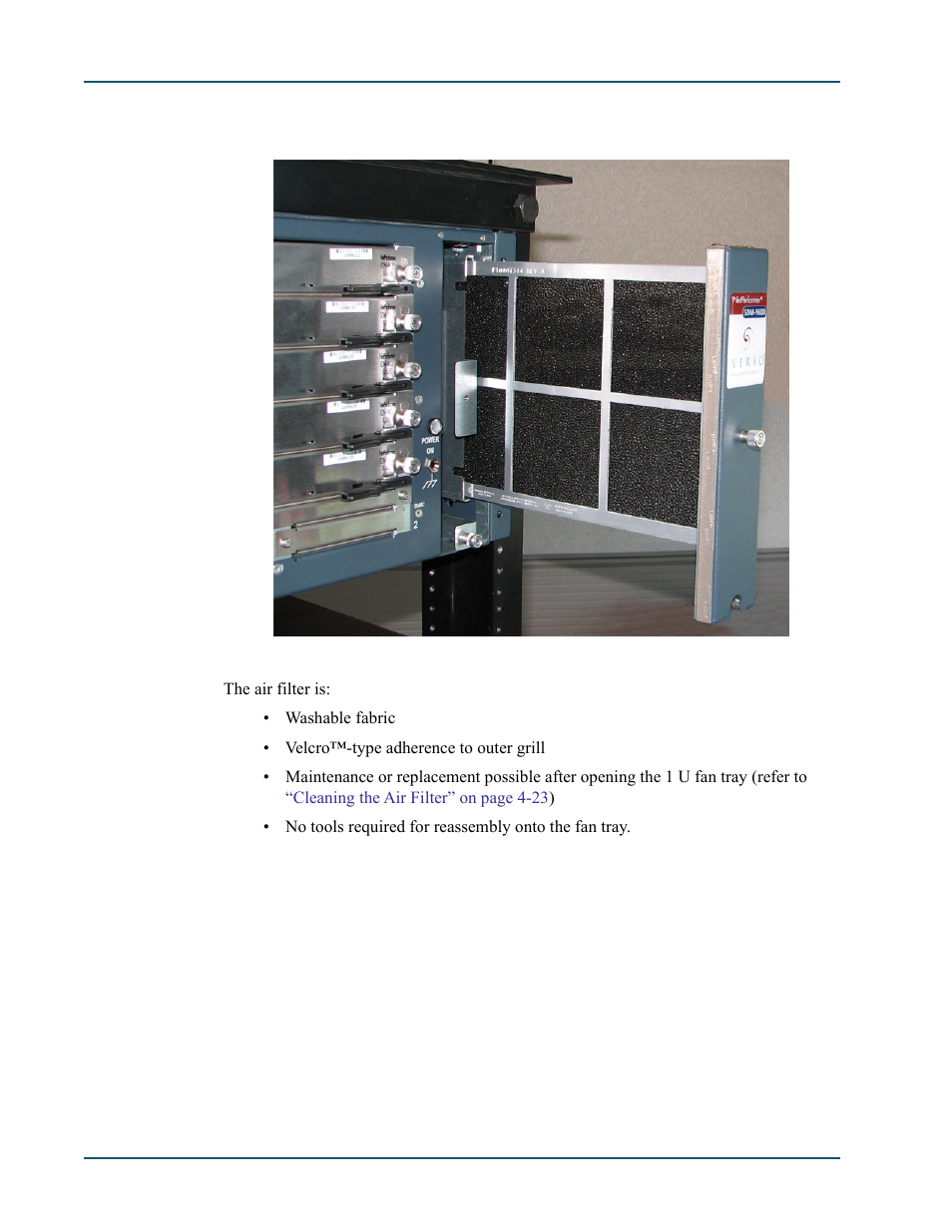 5 air filter, Air filter -6, Location of air filter -6 | Comtech EF Data SDM-9600 User Manual | Page 68 / 94