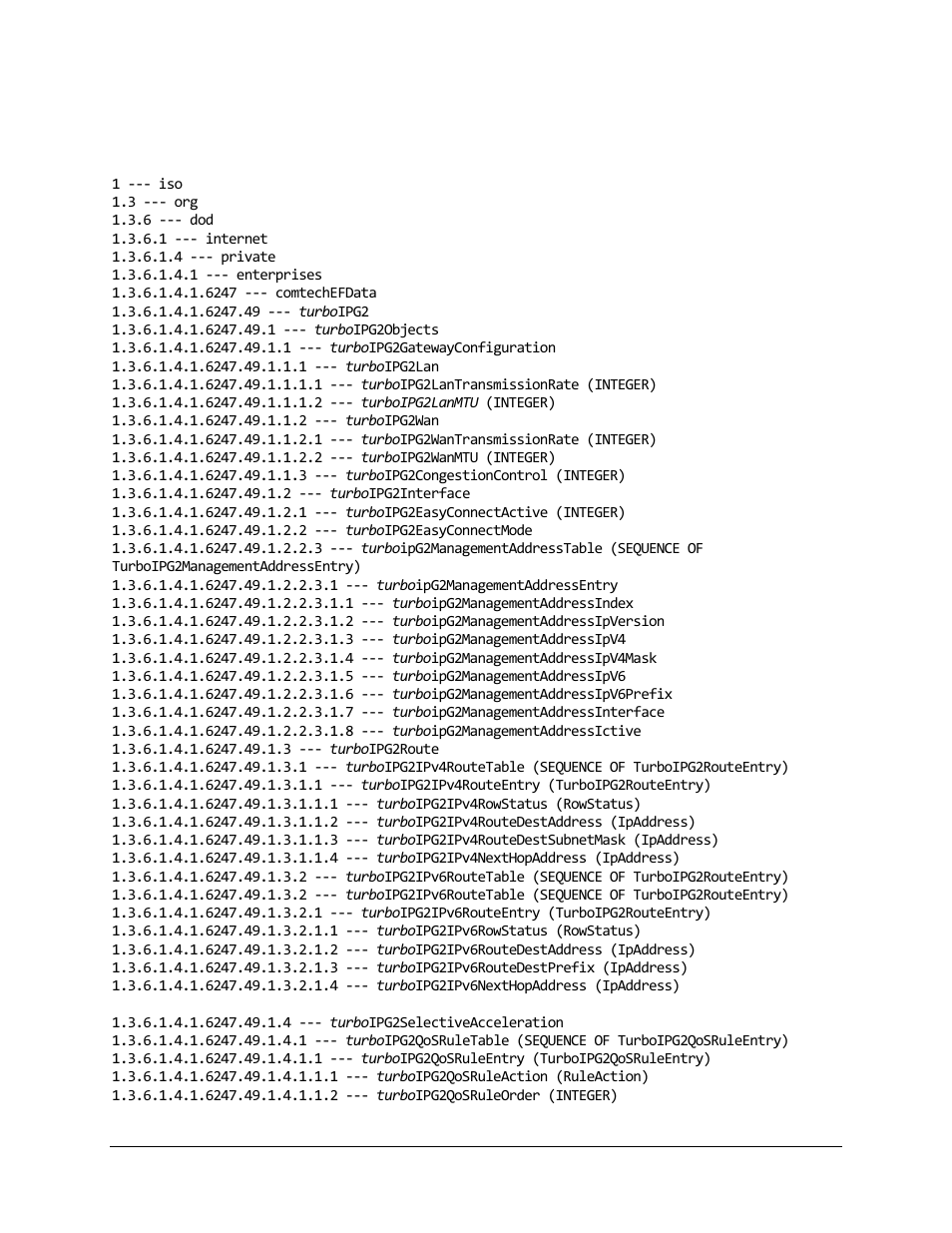 1 mib tree | Comtech EF Data turboIP-G2 User Manual | Page 128 / 172