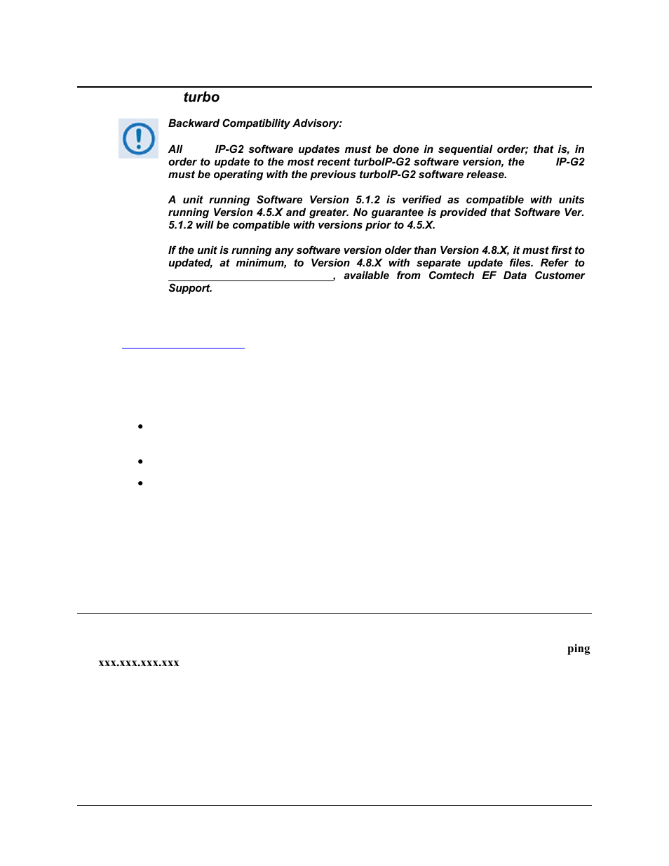 6 updating turboip-g2 software, 1 preparing for the software update | Comtech EF Data turboIP-G2 User Manual | Page 60 / 172