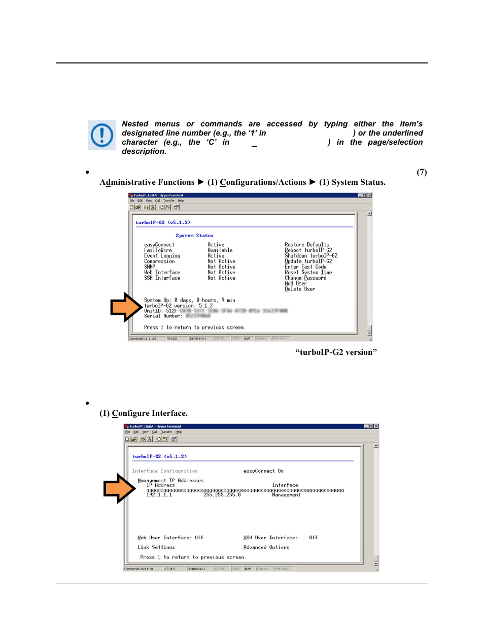 1 identification using the cli | Comtech EF Data turboIP-G2 User Manual | Page 61 / 172