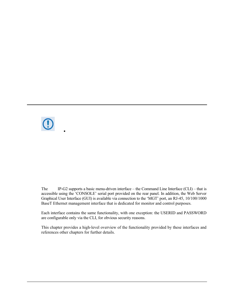 1 important interface operation notes, Chapter 5. management, Web server gui | Via the | Comtech EF Data turboIP-G2 User Manual | Page 75 / 172