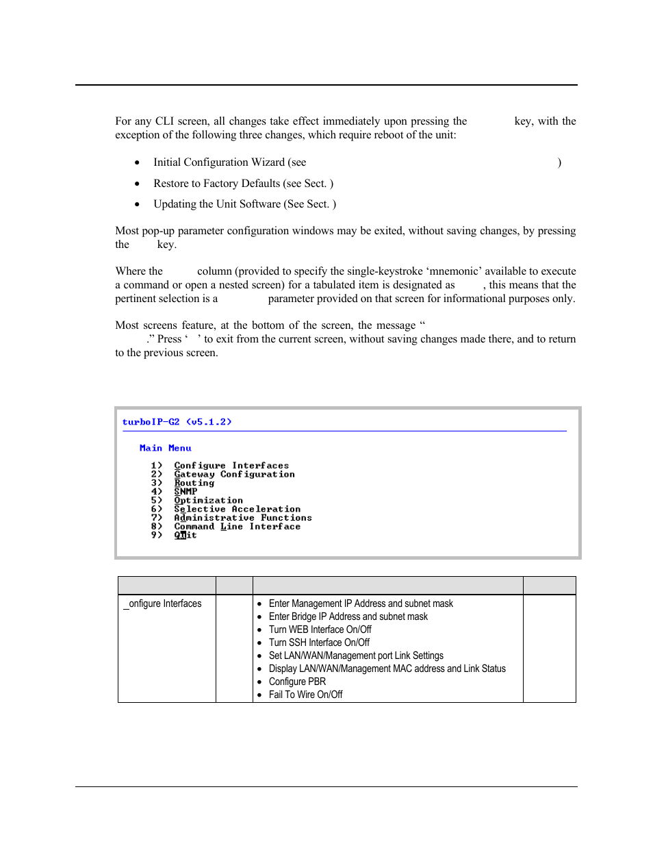 1 common operational features, 3 cli main menu screen | Comtech EF Data turboIP-G2 User Manual | Page 78 / 172