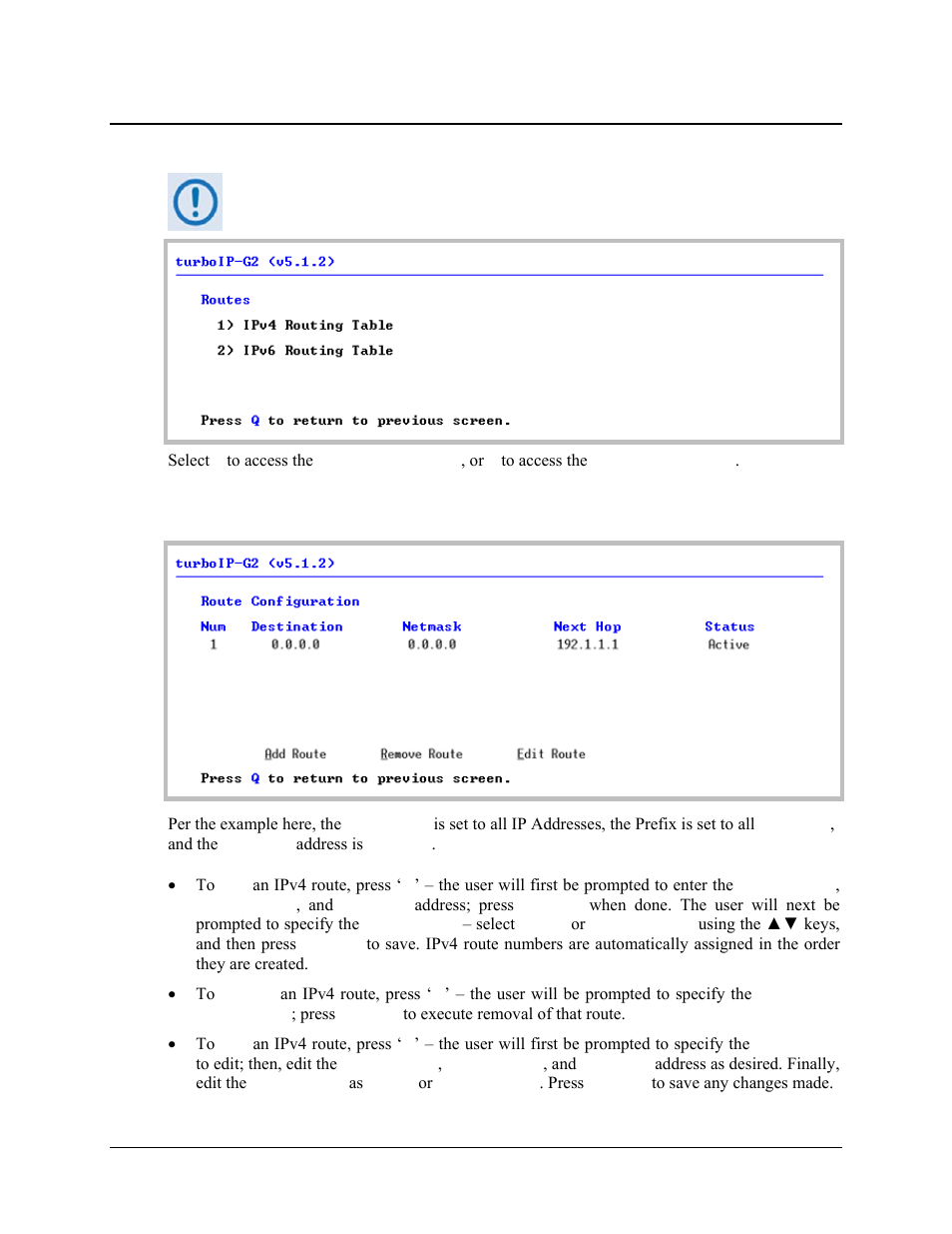 3 routing screen, 1 routing | ipv4 routing table screen | Comtech EF Data turboIP-G2 User Manual | Page 87 / 172