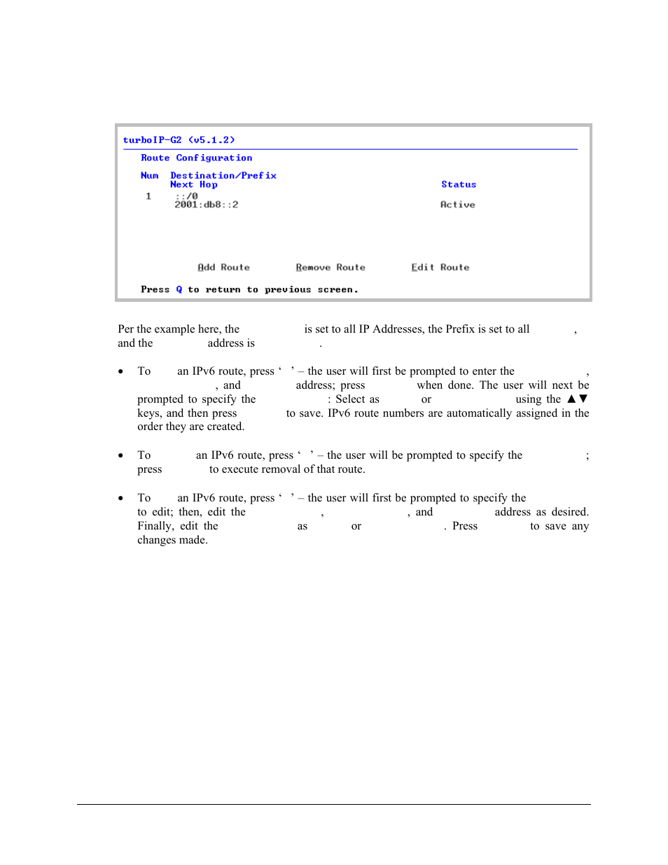 2 routing | ipv6 routing table screen | Comtech EF Data turboIP-G2 User Manual | Page 88 / 172