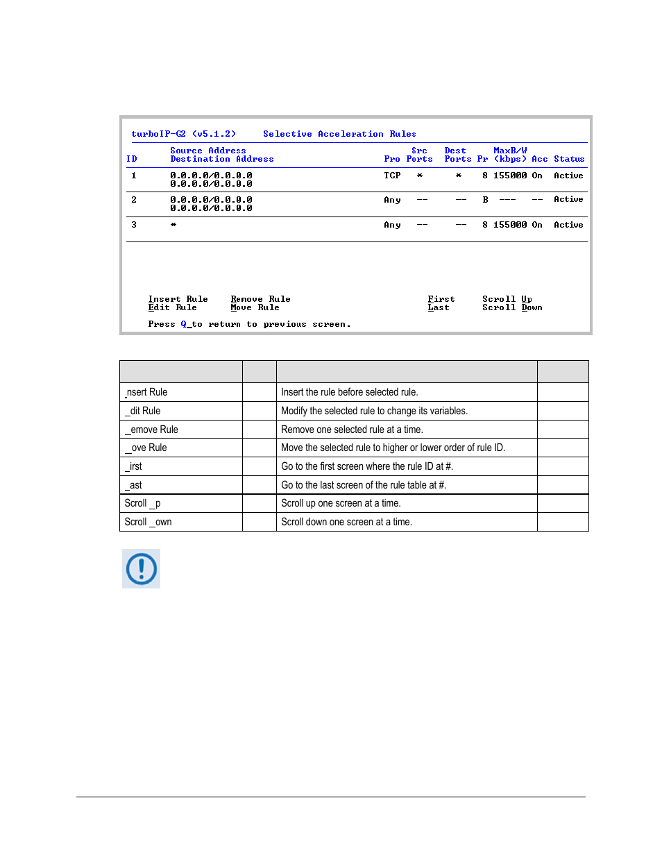 1 selective acceleration | view/edit rules screen | Comtech EF Data turboIP-G2 User Manual | Page 94 / 172