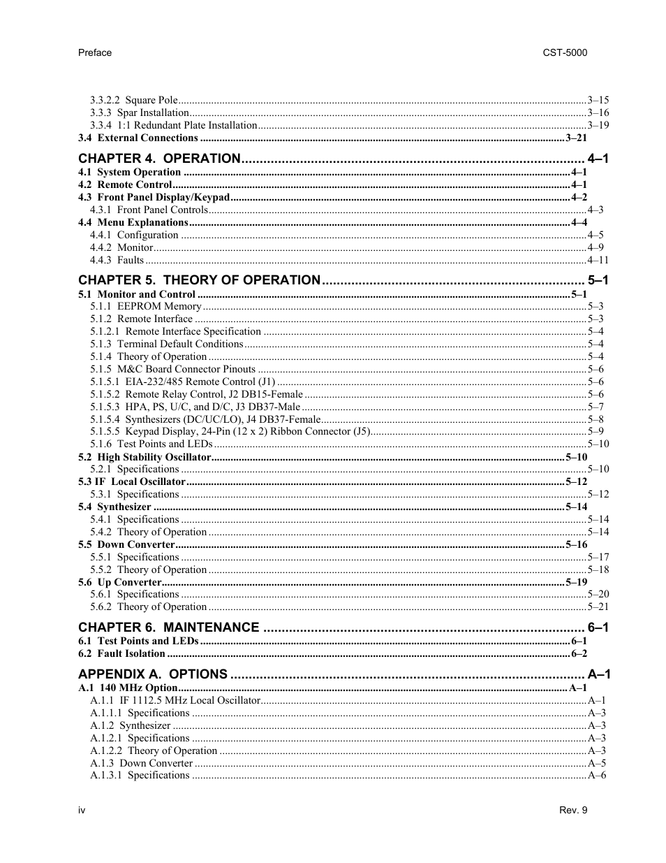 Comtech EF Data CST-5000 User Manual | Page 10 / 149