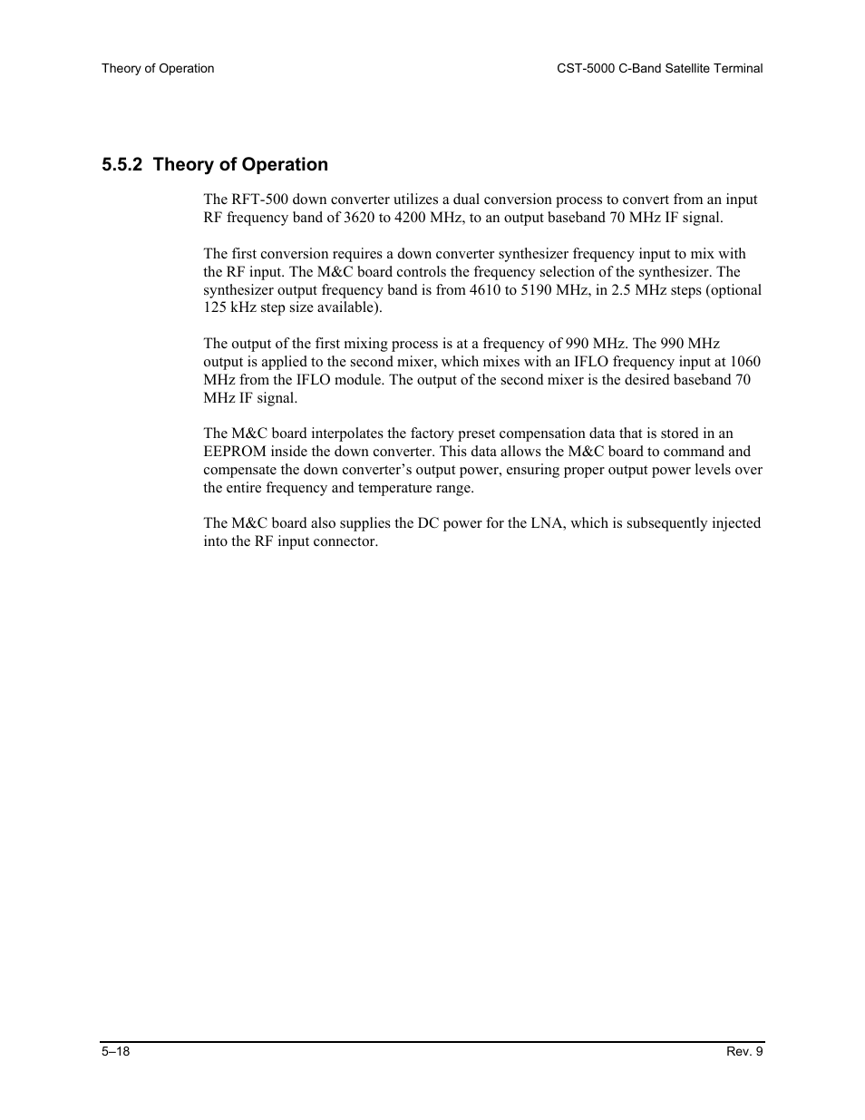 Theory of operation, 2 theory of operation | Comtech EF Data CST-5000 User Manual | Page 107 / 149