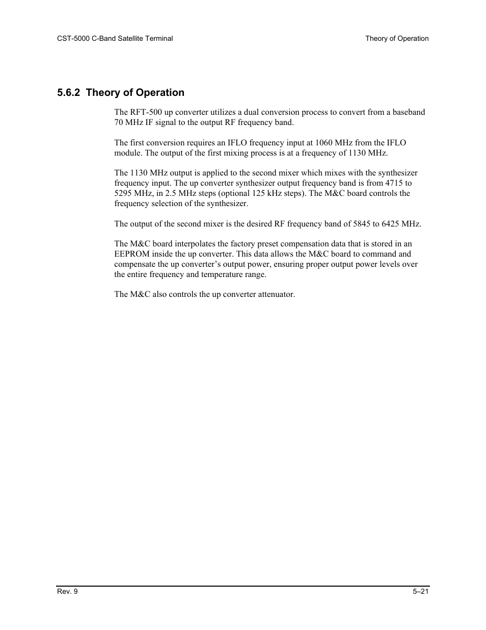 Theory of operation, 2 theory of operation | Comtech EF Data CST-5000 User Manual | Page 110 / 149