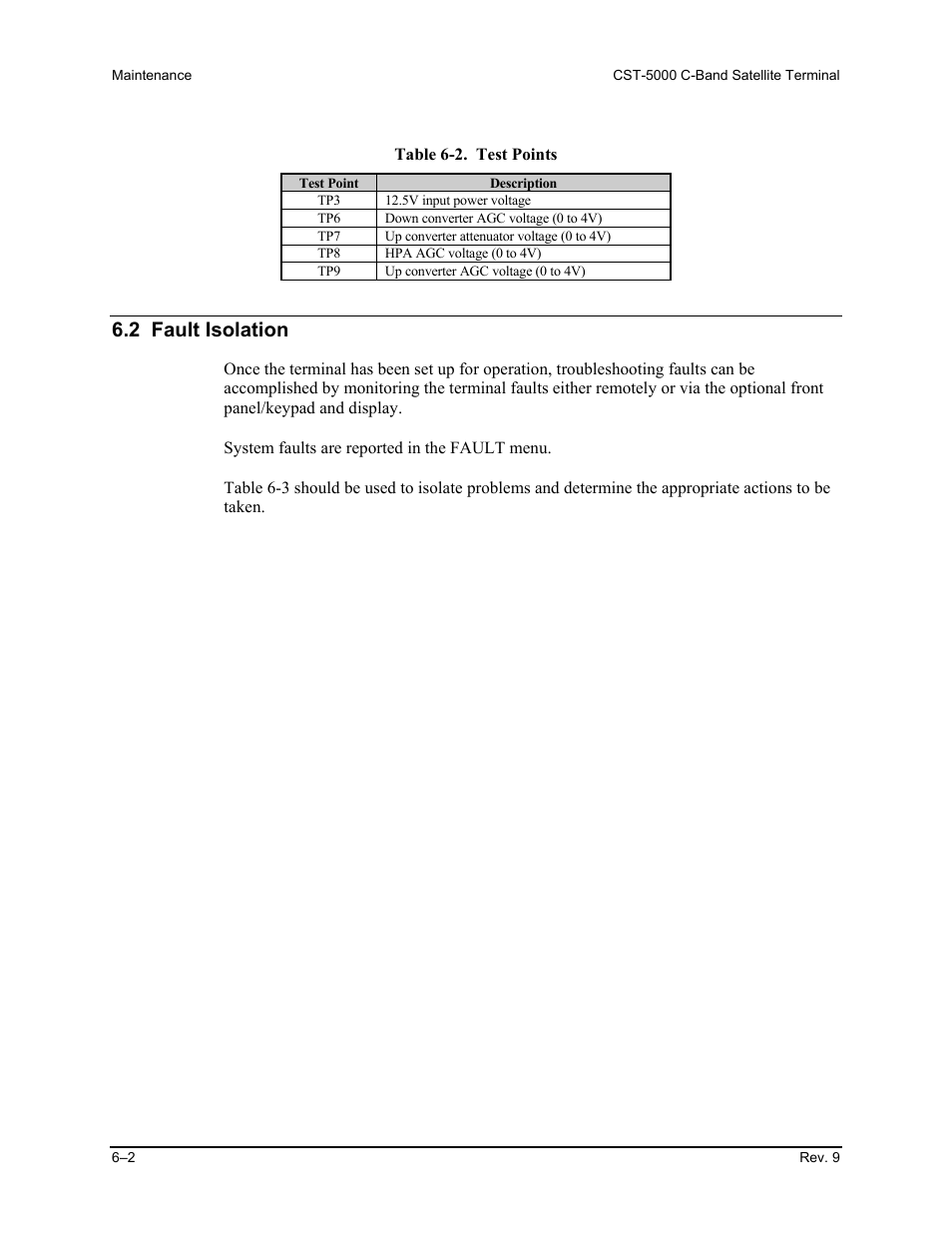 Fault isolation, 2 fault isolation | Comtech EF Data CST-5000 User Manual | Page 113 / 149