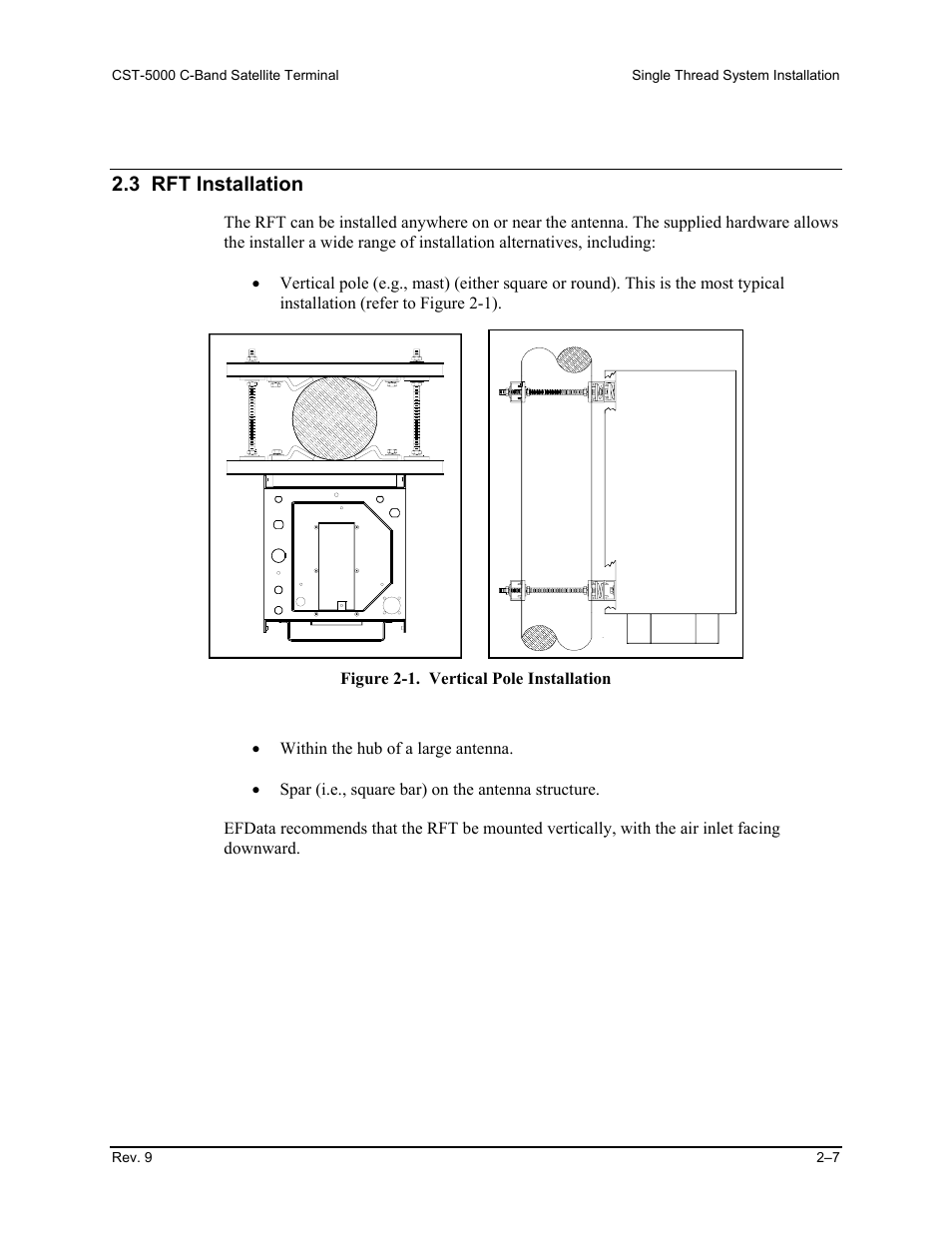 Rft installation, 3 rft installation | Comtech EF Data CST-5000 User Manual | Page 35 / 149