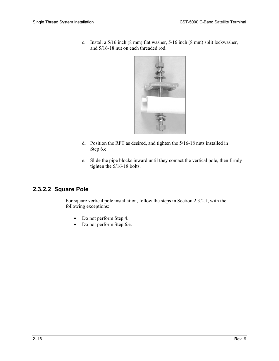 2 square pole | Comtech EF Data CST-5000 User Manual | Page 44 / 149