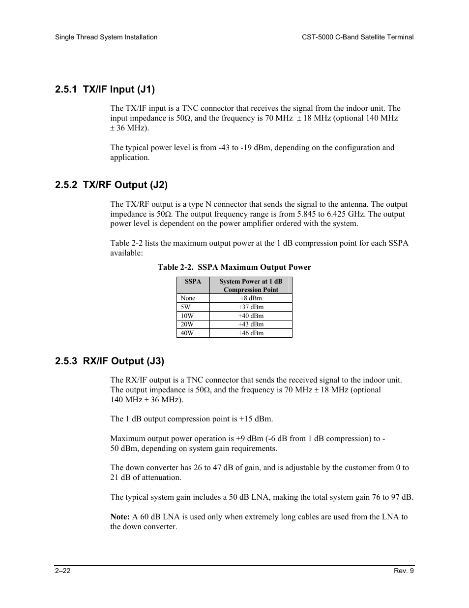 Tx/if input (j1), Tx/rf output (j2), Rx/if output (j3) | 1 tx/if input (j1), 2 tx/rf output (j2), 3 rx/if output (j3) | Comtech EF Data CST-5000 User Manual | Page 50 / 149