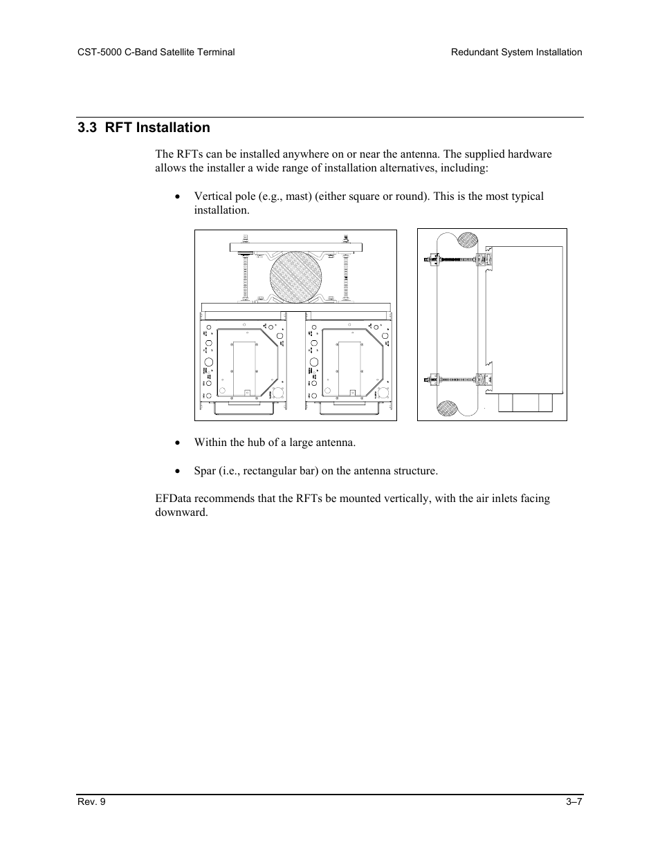 Rft installation, 3 rft installation | Comtech EF Data CST-5000 User Manual | Page 61 / 149