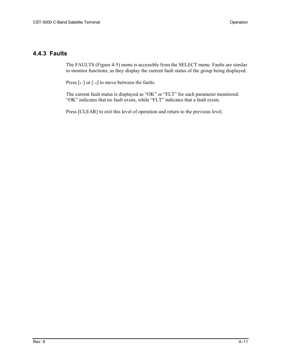 Faults, 3 faults | Comtech EF Data CST-5000 User Manual | Page 86 / 149