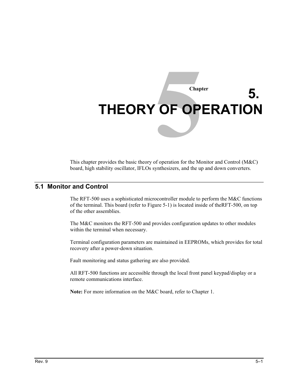 Theory of operation, Monitor and control | Comtech EF Data CST-5000 User Manual | Page 90 / 149